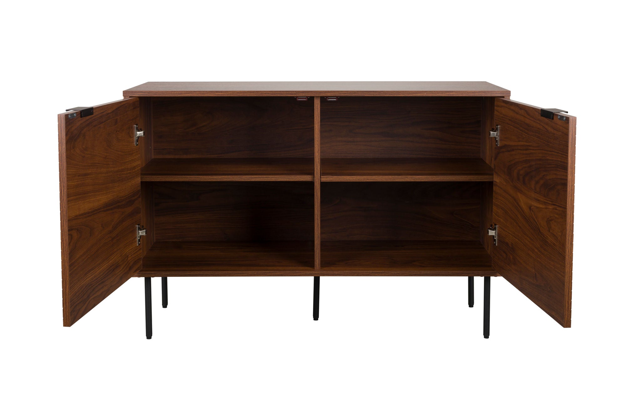 Stripes Walnut Brown Wood Sideboard